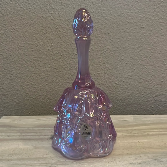 Fenton Other - Vintage Fenton Iridescent Pink Rainbow Lily of the Valley Glass Bell